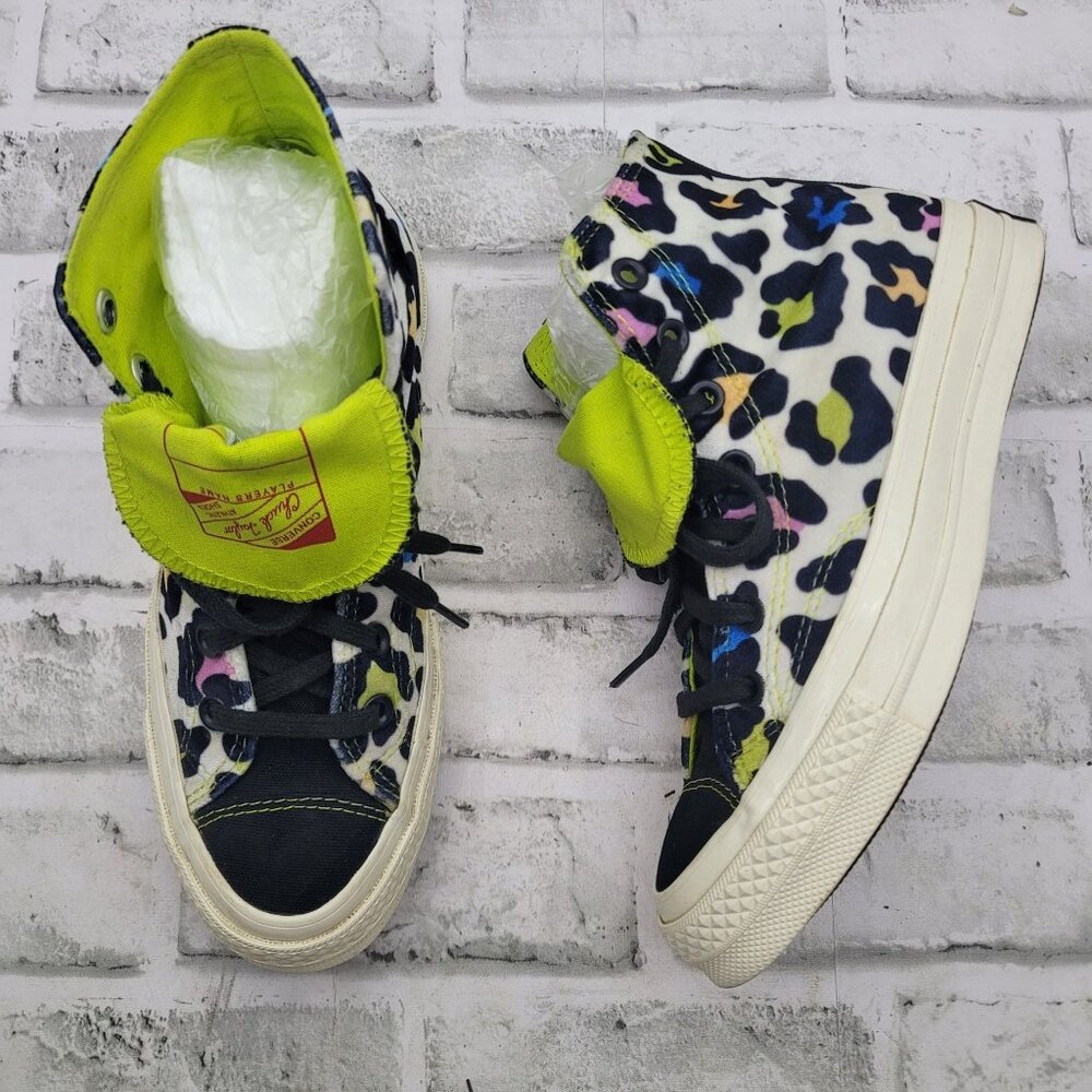 Converse Chuck 70 Hi Velvet Neon Leopard Call of The Wild Sneakers Women's 6